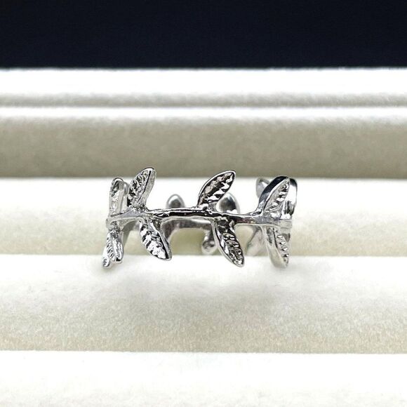 925 Sterling Silver Leaves and Branches Eternity Ring Size 8 - Picture 2 of 9